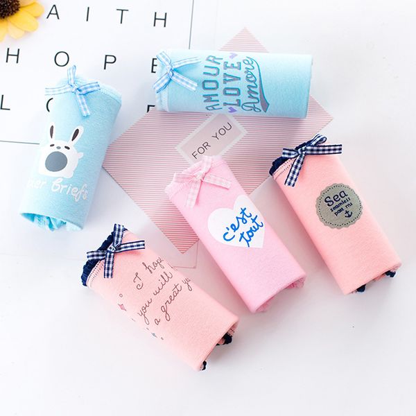 

women's panties cotton girl briefs ladies lingerie underpants stripes female underwear women intimate panty, Black;pink