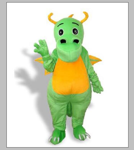 

2018 green dinosaur doll mascot costume halloween birthday party cartoon apparel, Red;yellow
