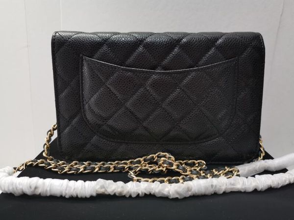 

5a a33814 cavier quilted classic flap wallet on chain for women gold and silver hardware with dust bag+box dhl ing, Red;black