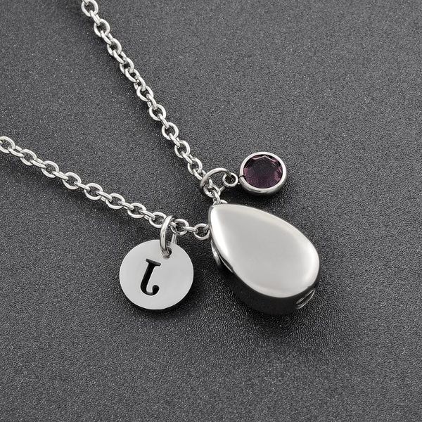 

pendant necklaces waterdrop urn stainless steel cremation keepsake vintage necklace custom jewelry for ashes, Silver