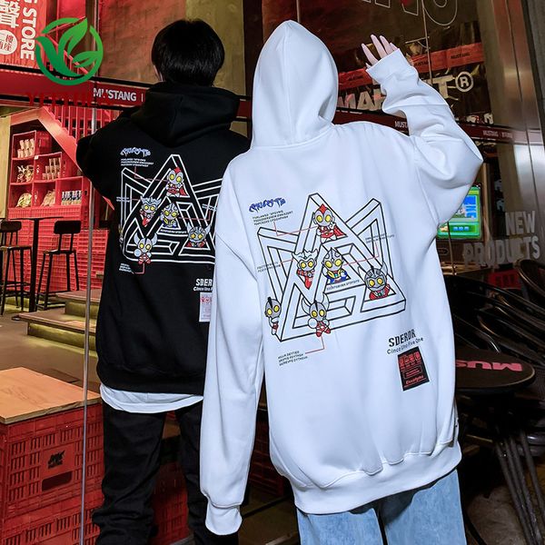 

2020 kids fun anime men's hoodie oversized fashion harajuku sweatshirts wear lounge harajuku anime hoodie. c1115, Black;white