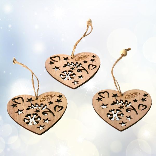 

3шт висячие украшения diy моды повседневный деревянная wood craft висячие украшения деревянные подвески для деревьев