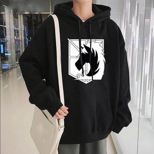 

attack on tian giant harajuku pullover, japanese anime style hoodie loose casual sweatshirt, trendy hoodie for men and women1, Black