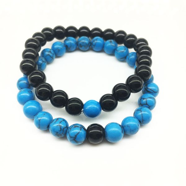 

chakra new natural lava healing stone bracelets reiki balance beads bracelet for men women stretch yoga jewelry, Black