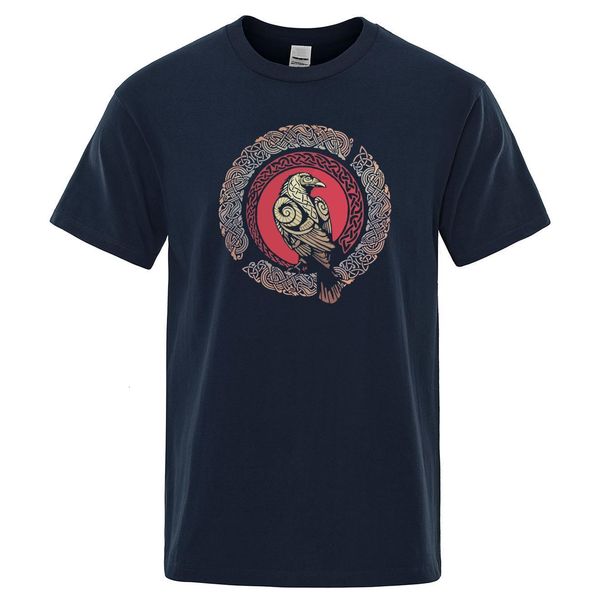 

viking ragnar's raven print t shirt cotton t-shirt 2019 summer hip hop men t shirts male short sleeve fashion casual t-shirts, White;black