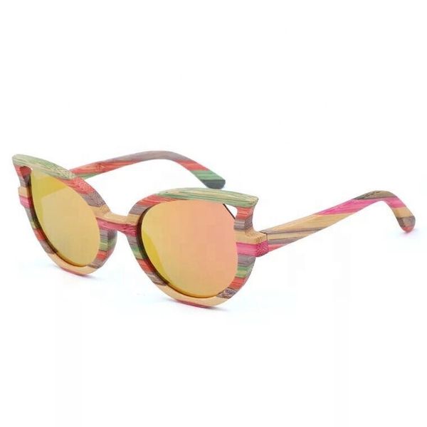 

2019 cateye style gafas de sol good quality china wood framed sunglasses