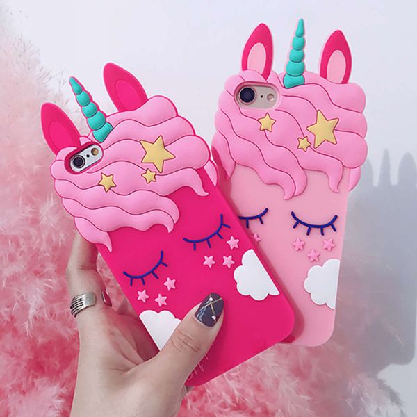 

1dw3d cartoon soft silicone case for vip 5s 6 6s 7 8 plus and pink unicorn cartoon cute case for vip x xr xs max