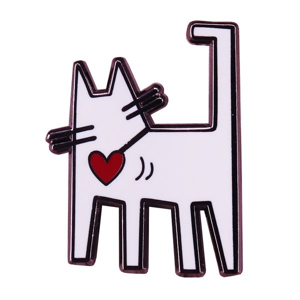 

keith hairball - artist cat enamel pin, Blue