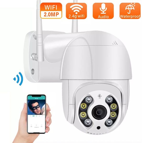 2MP 1080P PTZ WiFi Kamera Hareketi İki Sesli Uyarma İnsan Algılama Dış Mekan IP Kamera Ses Ir Gece Görme Video CCTV SUVREILLAN ICSEE