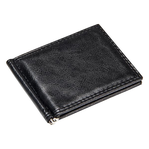 Porta carte in pelle Portafogli corti bifold da uomo Clip per contanti Dollaro in pelle PU