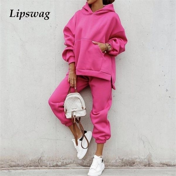 

autumn winter streetwear women's set long sleeve pencil pants suit office lady tracksuit vintage two piece fitness outfits 220315, White