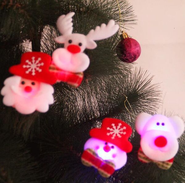 

cloth decorations art santa flash claus luminous brooch 3.5inch christmas gifts bp001