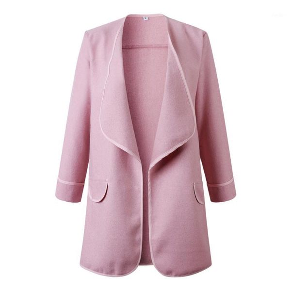 

warm fleece soft jacket women new winter wool large long coats turn-down collar femme long sleeve outerwear female casaco1, Black