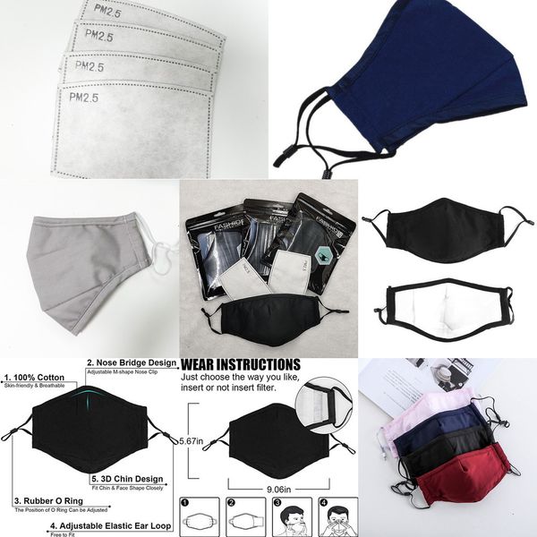 

filter shipping drop washable pm2.5 anti mask odor smog custom cotton pollen dust mouth face ma e393