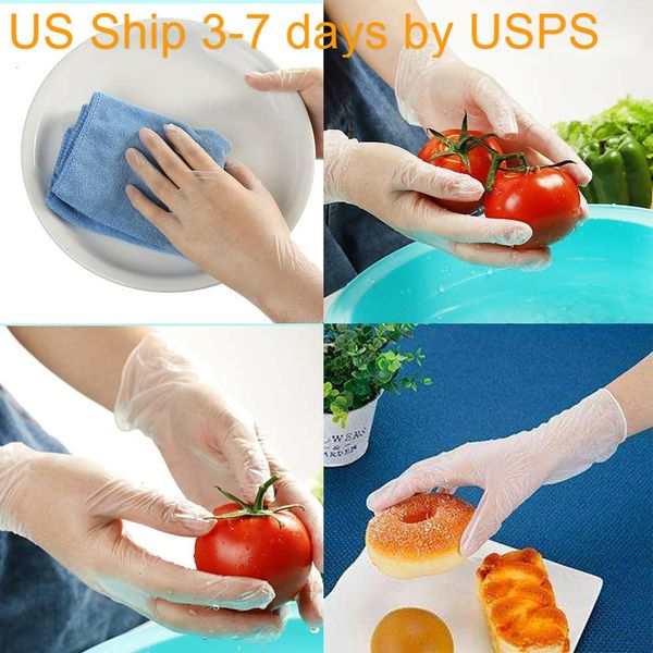 

usa disposable 100pcs/bag 3-7 days shipping plastic protective food prep gloves for kitchen cookin