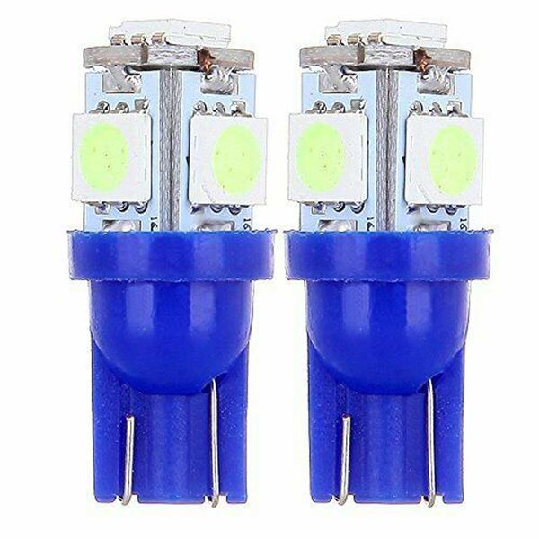

10pcs ice blue t10 5smd 5050 car led wedge light plate license 194 2825 501 bulb