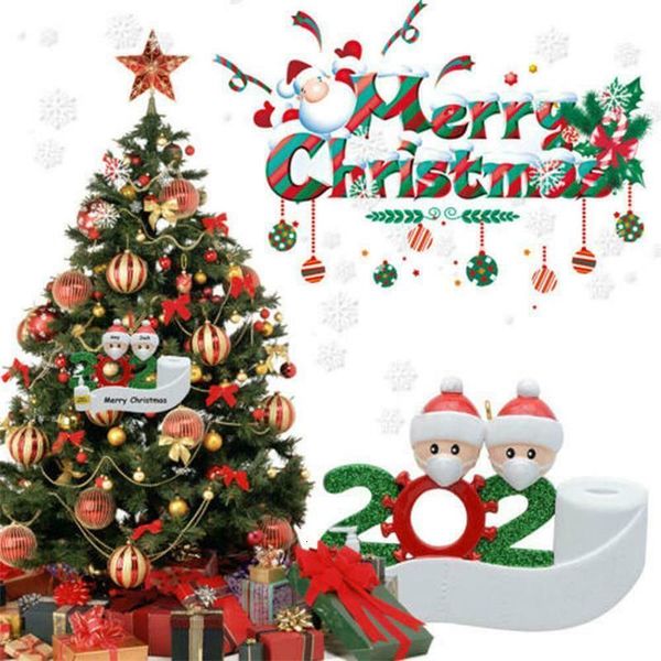 

hand kit with sanitizer toilet christmas paper, personalized 2-5 members name survived family ornament xmas tree chr6xq7