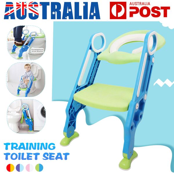 

kids children foldable potties toilet training step stools seat with adjustable ladder safe handles soft pad mother's assistant 201119