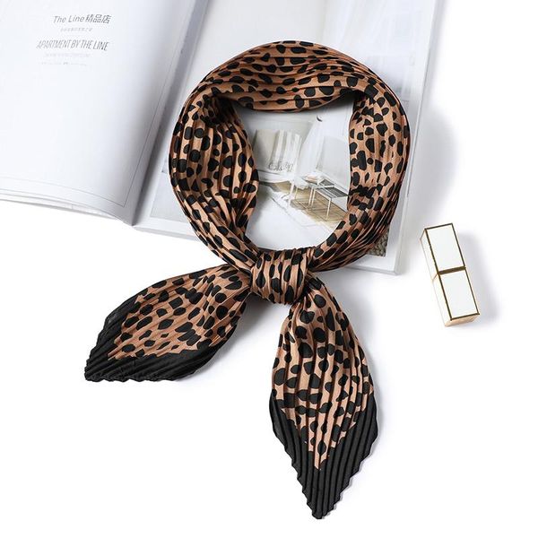 

crinkle silk scarf neck hair band women fashion leopard print square shawls lady wraps foulard headband kerchief bandana bbyqct bdehome, Blue;gray