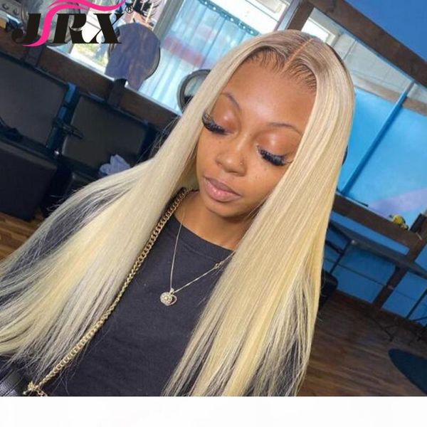 

straight t4 613 ombre blonde human hair wigs brazilian remy lace front wig pre plucked transparent lace closure wig for women, Black;brown