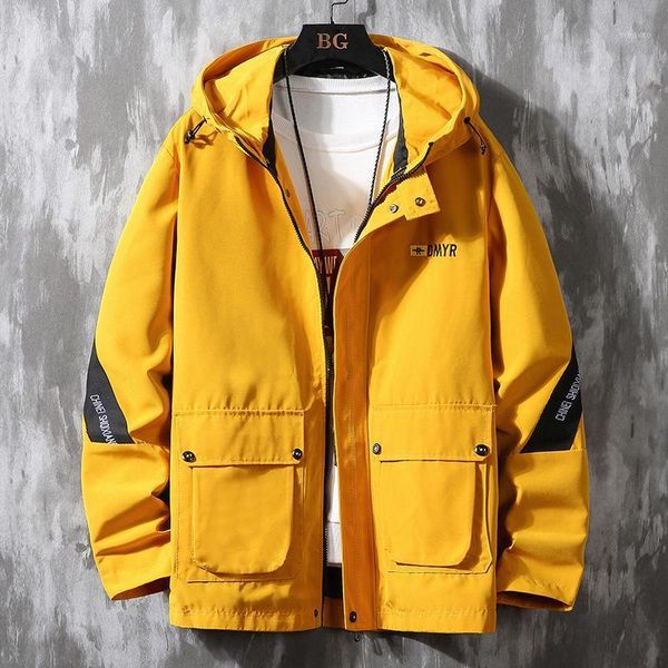 

uyuk autumn new trend tooling male port fashion temperament hooded embroidery casual large size men's jackets1, Black;brown