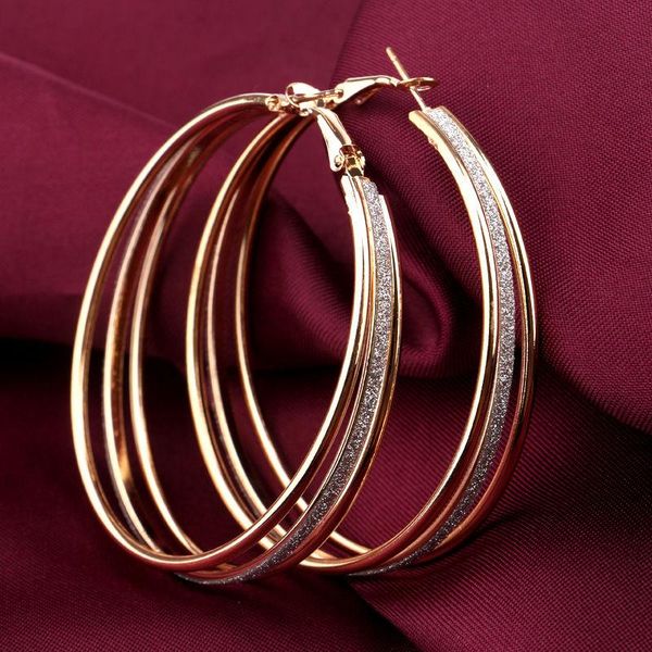 

earrings korean temperament simple new circle big earrings design niche pearl women, Golden;silver