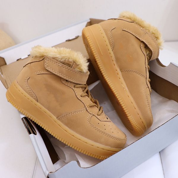 

global luxury original single boy and girl high-children's shoes plus velvet sports shoes non-slip casual shoes, Black