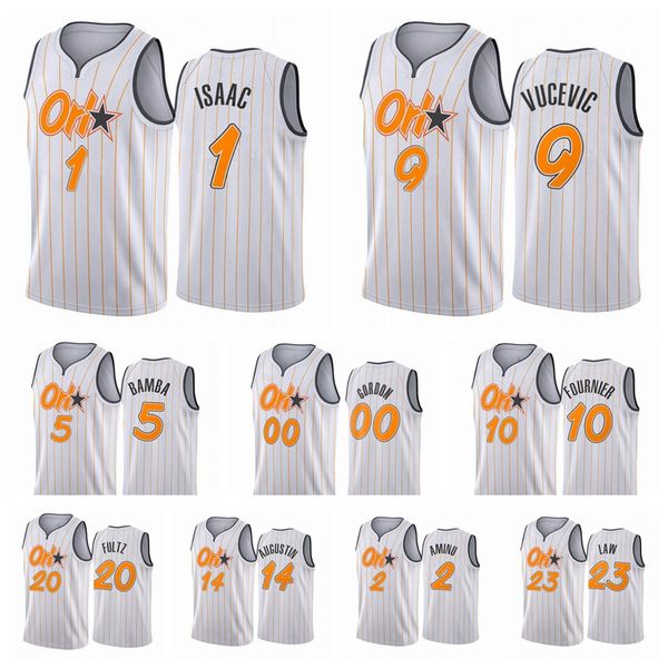 

orlando magic men jonathan isaac evan fournier nikola vucevic 2020/21 swingman city basketball jersey black new uniform, Black;red