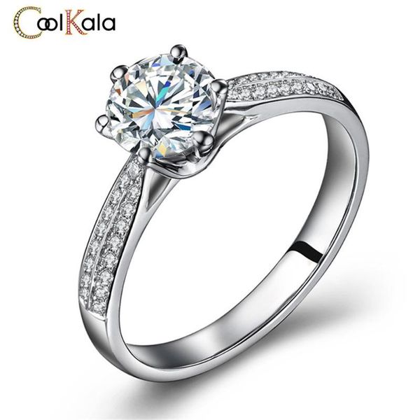 

wedding rings coolkala 1 carat edition selling six claw group set with double row zircon luxury opening ring, Slivery;golden