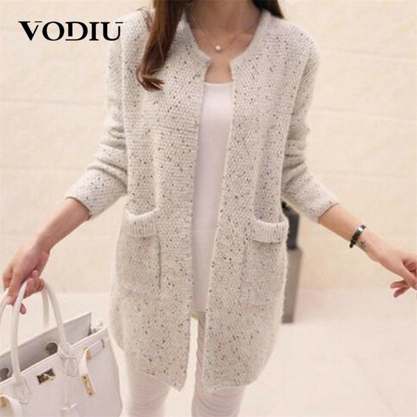 

cardigan female casual sweaters autumn winter long sleeve solid jumper knitted cardigans coat women autumn knitwear cardigan 201221, White;black