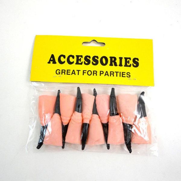 

amawill 10pcs zombie fake ghosts nail sets scary witch fingers nail horror party supplies halloween props decorations 7d wmtgor