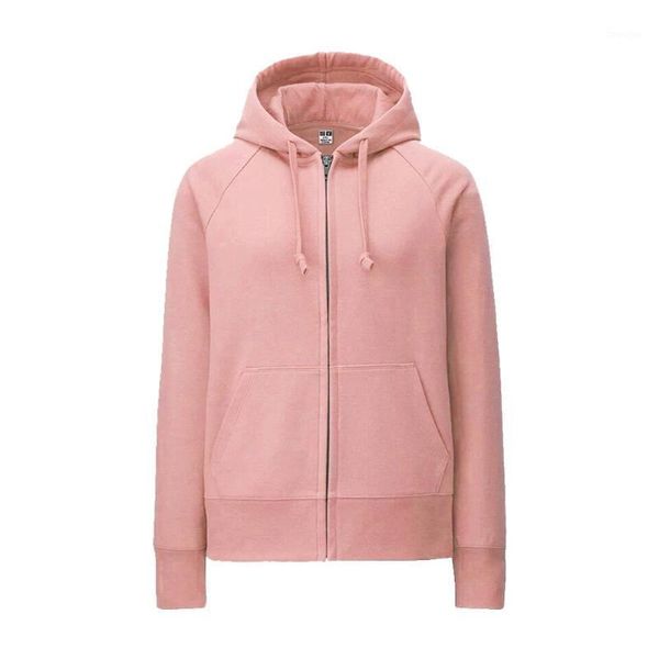 

lovirs women's coat outdoor zip-up spring autumn solid color hoodies jacket loose cotton long-sleeved jacket home clothing1, Black