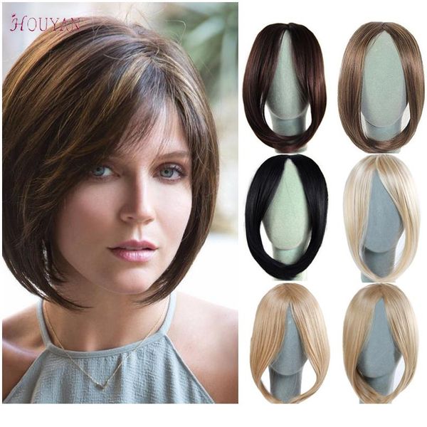 

houyan long bangs clip in на передних волос bang side bringe удлинитель для волос натуральные синтетические челки аксессуары для волос f wmt, Black;brown