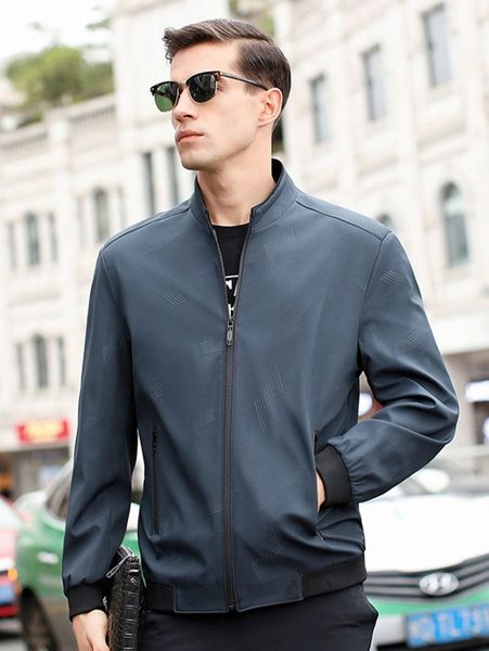 

men slant pocket zip up jacket g3uj#, Black;brown