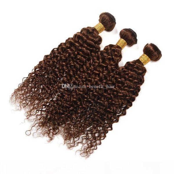 

темно-коричневый # 4 вьющиеся волосы наращивание волос 3 шт. для женщин индийские девственницы человеческие волосы плетены извращенные кудря, Black