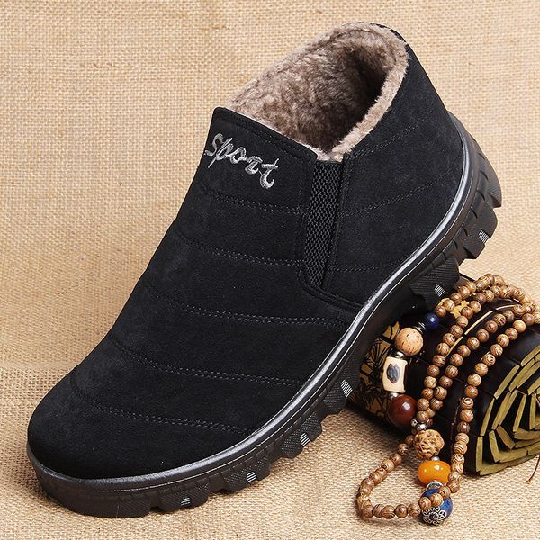 

2020 winter high-quality shoes for men boots new large size increase, Black