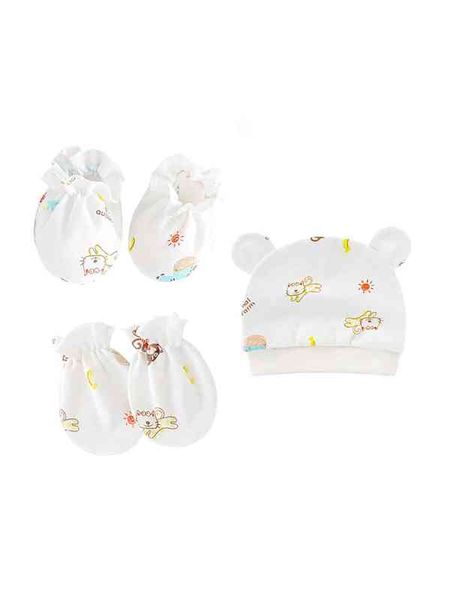 

baby cartoon graphic hat & gloves & socks she02, Yellow