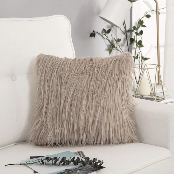 

pillow solid fluffy case cover super soft faux fur cushion plush throw cases home decor pillowcover 43cmx43cm