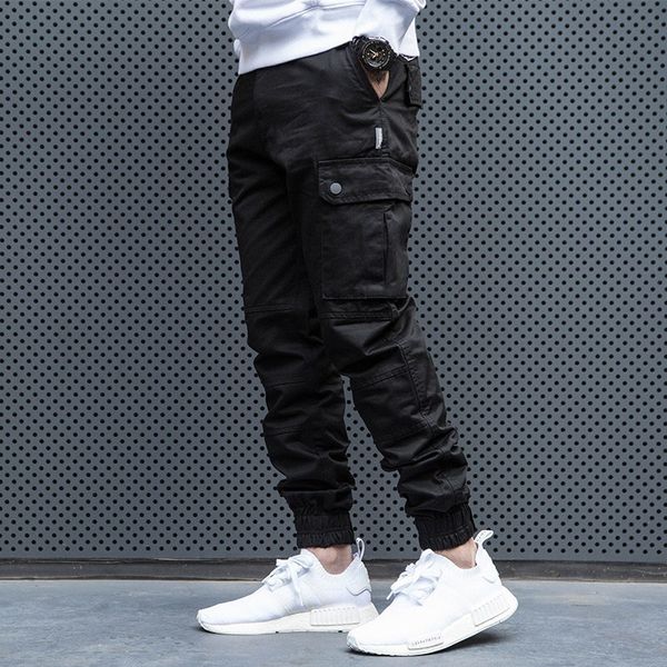 

2021 new fashion streetwear jeans loose fit big pocket casual cargo men slack bottom harem trousers hip hop joggers pants homme k4oq, Blue