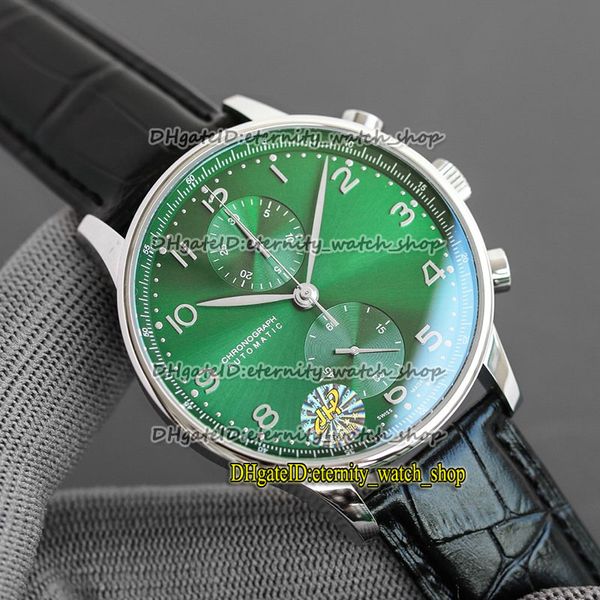 JHF vendita speciale Migliore versione 41MM quadrante verde ETA SA7750 cronografo automatico 371615 orologio da uomo cassa in acciaio 316L cronometro orologi eternità