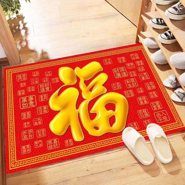 Rosso Capodanno Banchetto di nozze Tappeto Soggiorno Camera da letto Tappeti Bambino Tappetino da arrampicata Yoga Pad Mat Home Decor Cartoon Area Rugs 201212