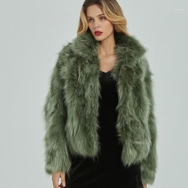 

real fur coat women winter thick warm stand collar parka natural fur jacket fashion party shearling overcoat1, Black