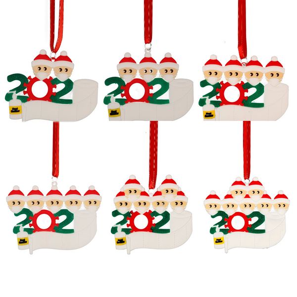 

christmas factorypv7mpersonalized party decoration gift product birthdays family of 2 to 7 ornament pendant with face masks hand sa