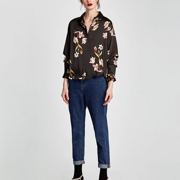 

2020 polister tecido cheio casuais plus size blusas blusa vadim dan novo padro de impresso manga comprida hit dobra, White