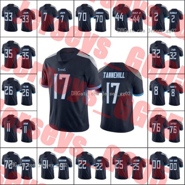 

теннесси титаны мужчины # 8 маркус мариота 22 деррик генри 17 райан танехилл пользовательские женщины молодежь паров нфл неприкасаемый джерс, Black;red