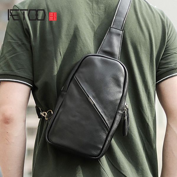 

hbp aetoo men's lightweight small breast bag, mini leather bag, casual men's fashion one-shoulder sloping bag