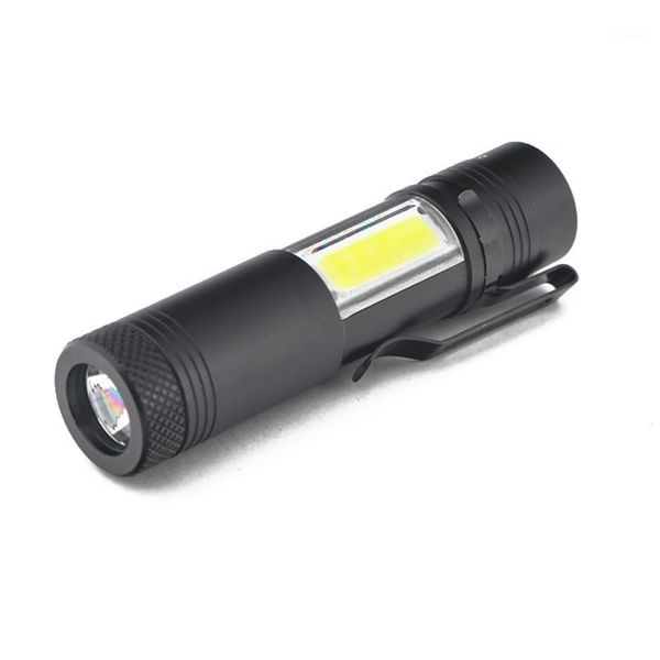 

portable lanterns promotion mini aluminum q5 led xpe&cob work light lanterna powerful pen torch lamp 4 modes use 14500 or1