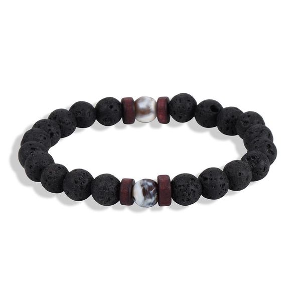 

10 style natural stone bead bracelet volcanic stone wooden beads bracelet retro elastic rope adjustable women bohemian jewelry wmtjdv, Golden;silver