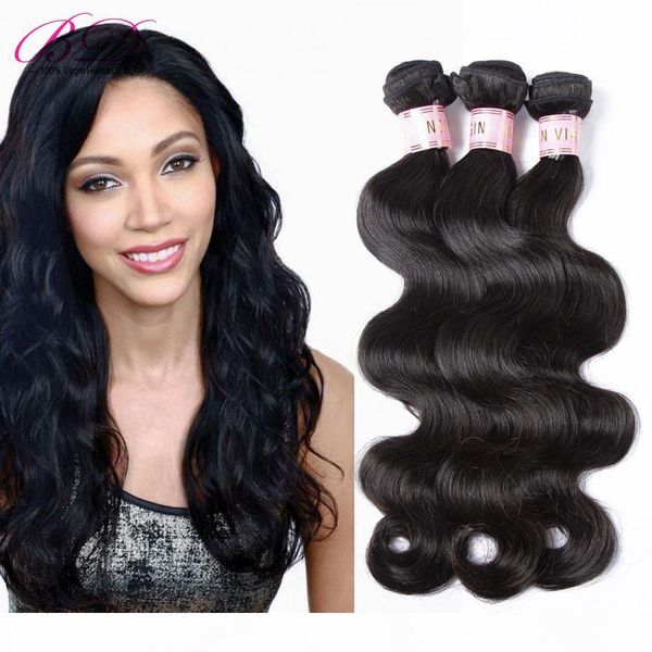 

bd body wave наращивание человеческих волос индийские волосы двойные слои машина уток вал, Black