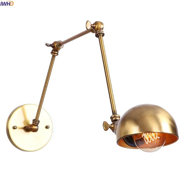 

wall lamp iwhd adjustable swing long arm light fixtures bedroom mirror stair loft style gold sconce wandlamp lampara pared